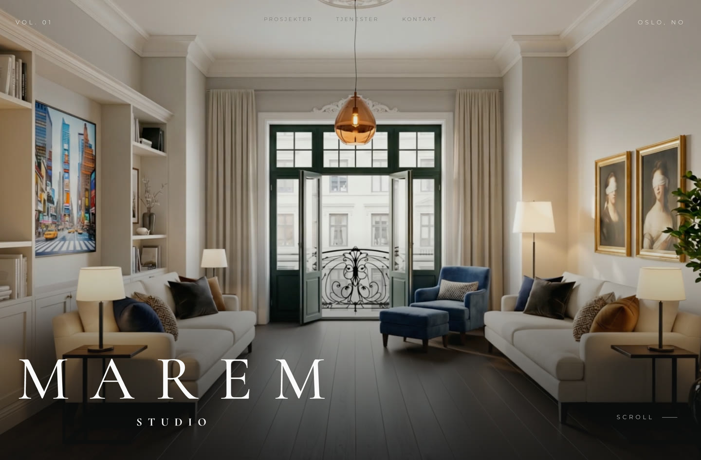 Skjermbilde av nettsiden til MAREM Studio